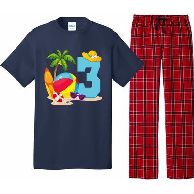 3 Year Old Beach Ball Pool Party Birthday Summer Vacation Pajama Set