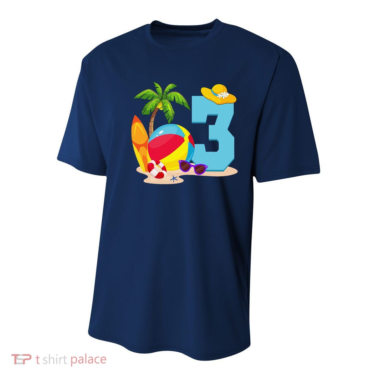 3 Year Old Beach Ball Pool Party Birthday Summer Vacation Youth Performance Sprint T-Shirt