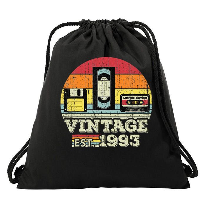 30 Year Old Vintage 1993 30th Birthday Gifts For Women Drawstring Bag