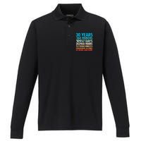 30 Years Of Being Awesome 30th Birthday Time Breakdown Performance Long Sleeve Polo