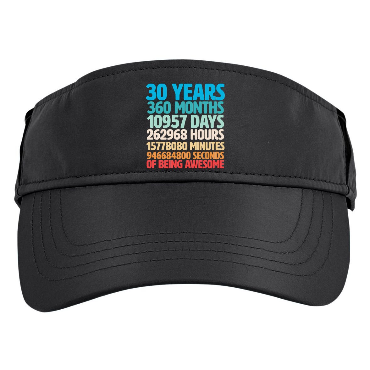 30 Years Of Being Awesome 30th Birthday Time Breakdown Adult Drive Performance Visor