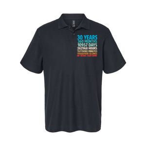 30 Years Of Being Awesome 30th Birthday Time Breakdown Softstyle Adult Sport Polo