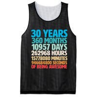 30 Years Of Being Awesome 30th Birthday Time Breakdown Mesh Reversible Basketball Jersey Tank