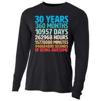 30 Years Of Being Awesome 30th Birthday Time Breakdown Cooling Performance Long Sleeve Crew