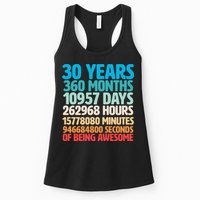 30 Years Of Being Awesome 30th Birthday Time Breakdown Womens Tank Top