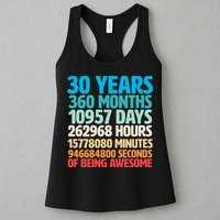 30 Years Of Being Awesome 30th Birthday Time Breakdown Womens Tank Top