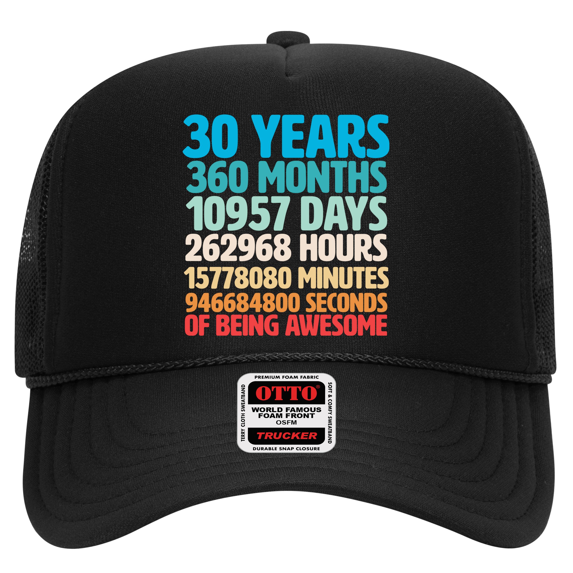 30 Years Of Being Awesome 30th Birthday Time Breakdown Hat