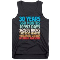 30 Years Of Being Awesome 30th Birthday Time Breakdown Tank Top