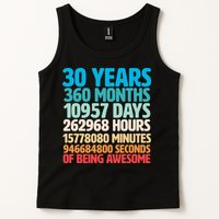 30 Years Of Being Awesome 30th Birthday Time Breakdown Tank Top