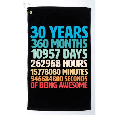 30 Years Of Being Awesome 30th Birthday Time Breakdown Golf Towel