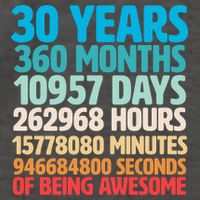 30 Years Of Being Awesome 30th Birthday Time Breakdown Vector Backpack
