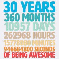 30 Years Of Being Awesome 30th Birthday Time Breakdown Garment-Dyed Sweatshirt