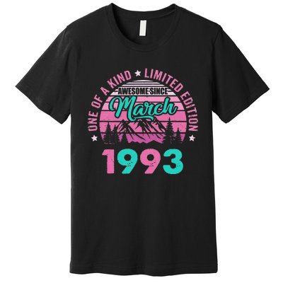 30 Years Old Awesome Since March 1993 30Th Birthday Women Premium T-Shirt