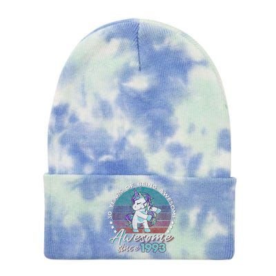 30 Years Old Flossing Unicorn Gifts 30th Birthday Party Tie Dye 12in Knit Beanie