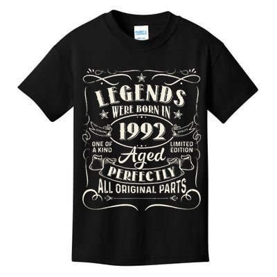 31 Years Old Gifts Legends Were Born In 1992 31st Birthday Kids T-Shirt