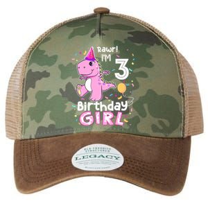 3 Year Old Dinosaur Birthday 3rd T Rex Dino Three Saurus Legacy Tie Dye Trucker Hat