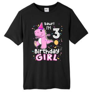 3 Year Old Dinosaur Birthday 3rd T Rex Dino Three Saurus Tall Fusion ChromaSoft Performance T-Shirt