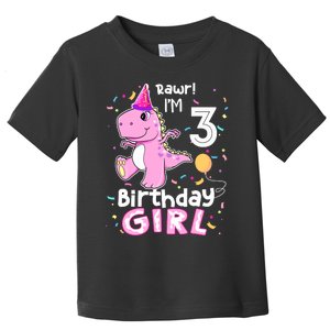 3 Year Old Dinosaur Birthday 3rd T Rex Dino Three Saurus Toddler T-Shirt