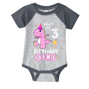 3 Year Old Dinosaur Birthday 3rd T Rex Dino Three Saurus Infant Baby Jersey Bodysuit