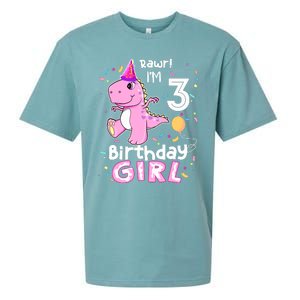 3 Year Old Dinosaur Birthday 3rd T Rex Dino Three Saurus Sueded Cloud Jersey T-Shirt