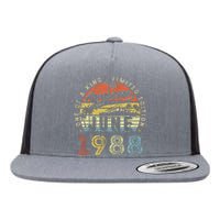 35 Year Old Awesome Since June 1988 35th Birthday Flat Bill Trucker Hat