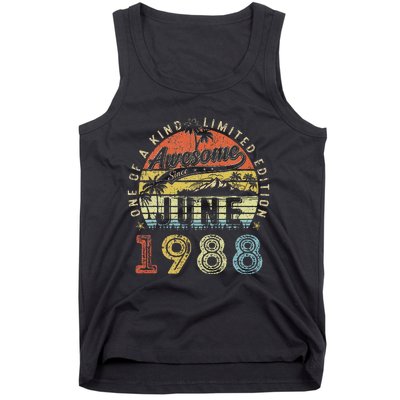 35 Year Old Awesome Since June 1988 35th Birthday Tank Top