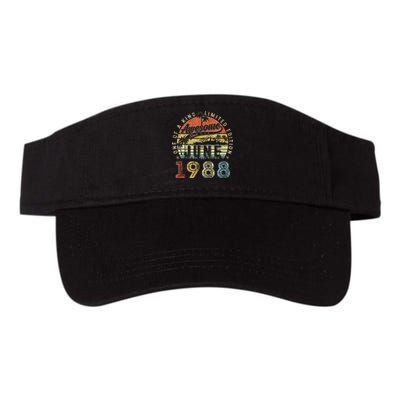 35 Year Old Awesome Since June 1988 35th Birthday Valucap Bio-Washed Visor