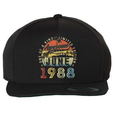 35 Year Old Awesome Since June 1988 35th Birthday Wool Snapback Cap