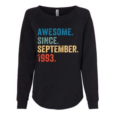 30 Years Old Awesome Since September 1993 30th Birthday Womens California Wash Sweatshirt