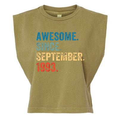 30 Years Old Awesome Since September 1993 30th Birthday Garment-Dyed Women's Muscle Tee