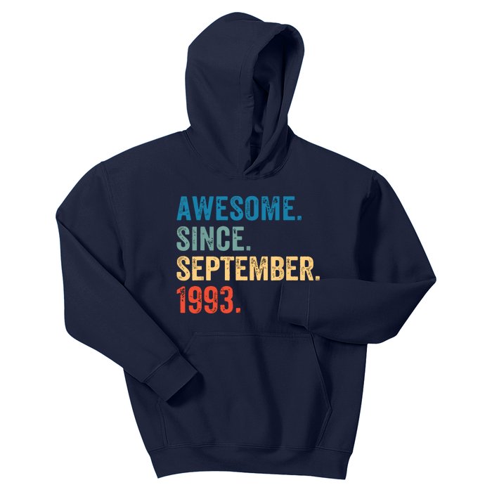 30 Years Old Awesome Since September 1993 30th Birthday Kids Hoodie