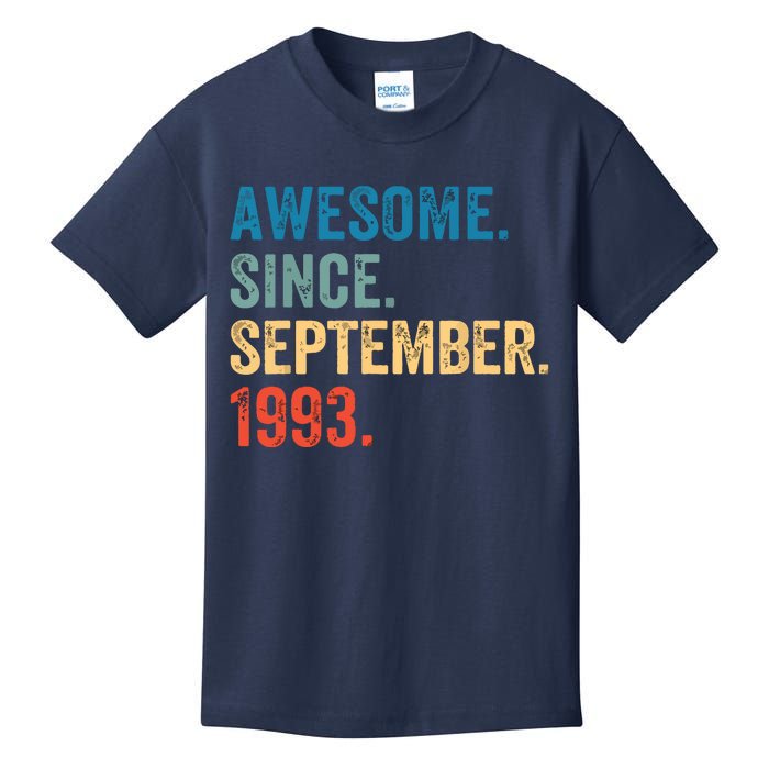 30 Years Old Awesome Since September 1993 30th Birthday Kids T-Shirt