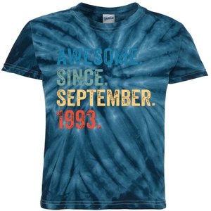 30 Years Old Awesome Since September 1993 30th Birthday Kids Tie-Dye T-Shirt