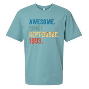 30 Years Old Awesome Since September 1993 30th Birthday Sueded Cloud Jersey T-Shirt