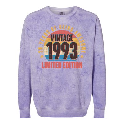 30 Years Of Being Awesome 1993 Limited Edition Vintage Retro Colorblast Crewneck Sweatshirt