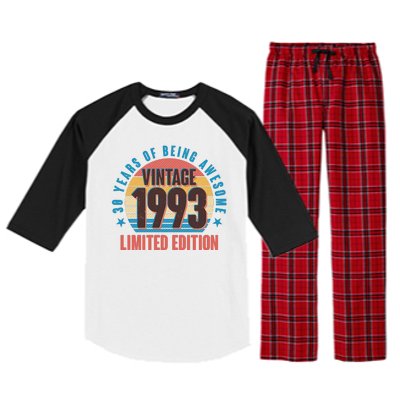 30 Years Of Being Awesome 1993 Limited Edition Vintage Retro Raglan Sleeve Pajama Set