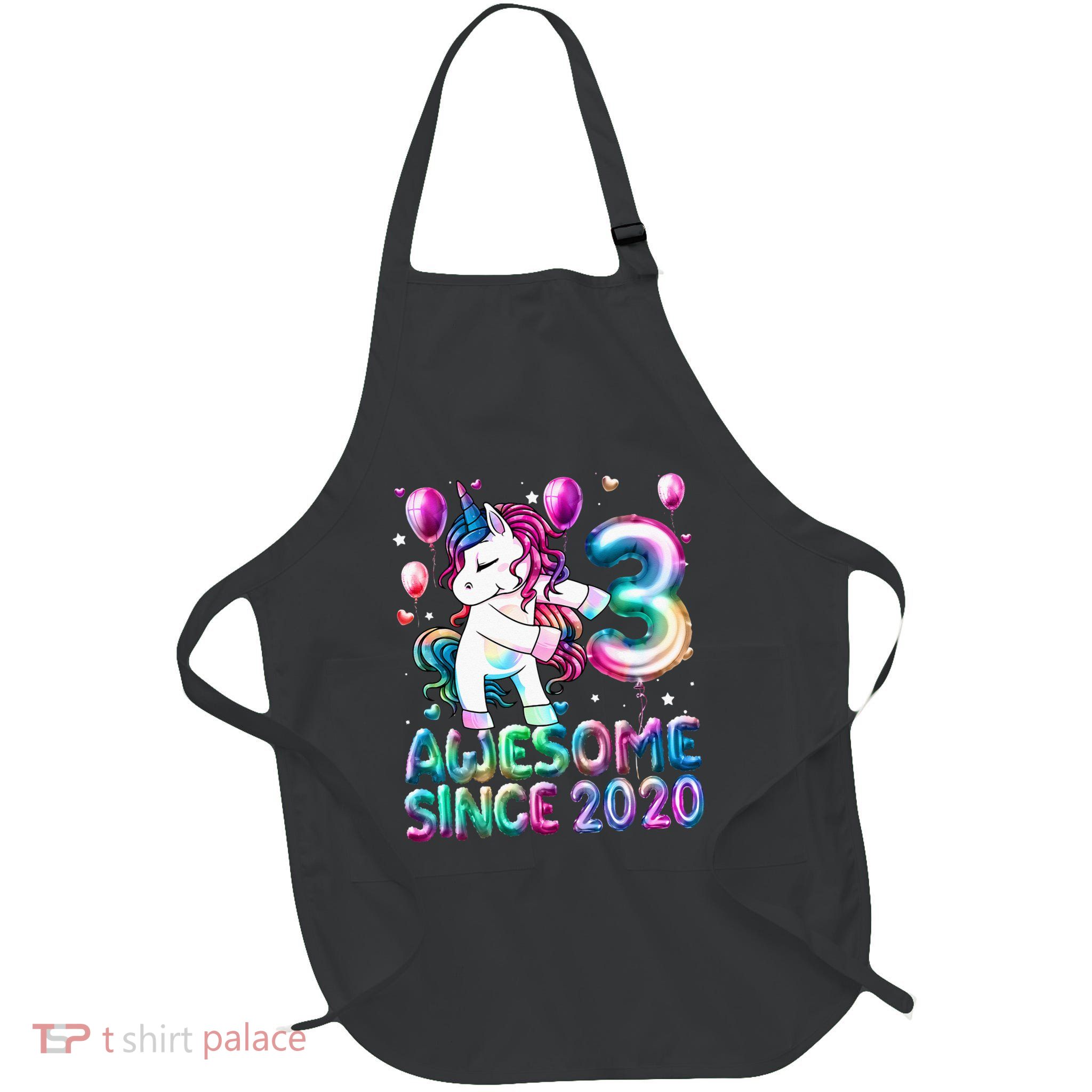 3 Years Old Unicorn Flossing 3rd Birthday Girl Unicorn Party Apron