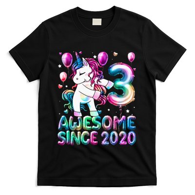 3 Years Old Unicorn Flossing 3rd Birthday Girl Unicorn Party T-Shirt