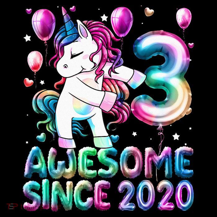 3 Years Old Unicorn Flossing 3rd Birthday Girl Unicorn Party T-Shirt