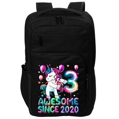 3 Years Old Unicorn Flossing 3rd Birthday Girl Unicorn Party Impact Tech Backpack