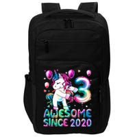 3 Years Old Unicorn Flossing 3rd Birthday Girl Unicorn Party Impact Tech Backpack