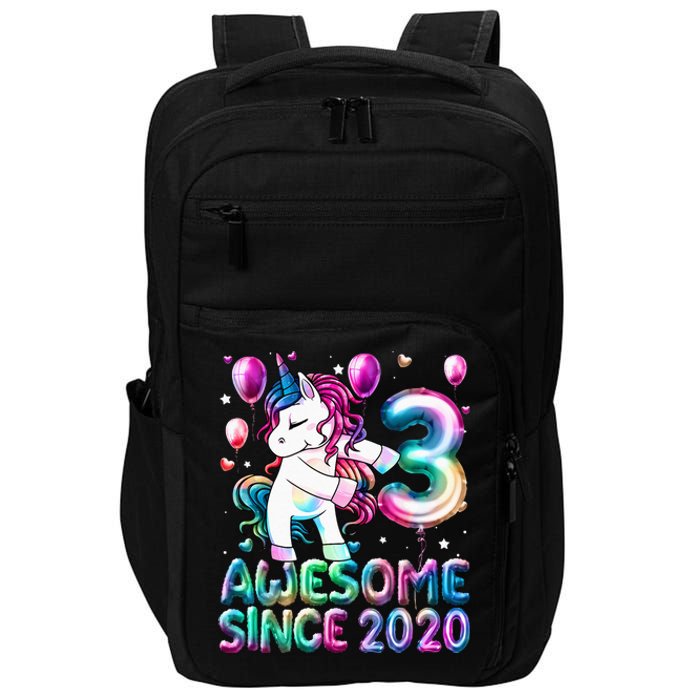 3 Years Old Unicorn Flossing 3rd Birthday Girl Unicorn Party Impact Tech Backpack