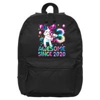 3 Years Old Unicorn Flossing 3rd Birthday Girl Unicorn Party 16 in Basic Backpack