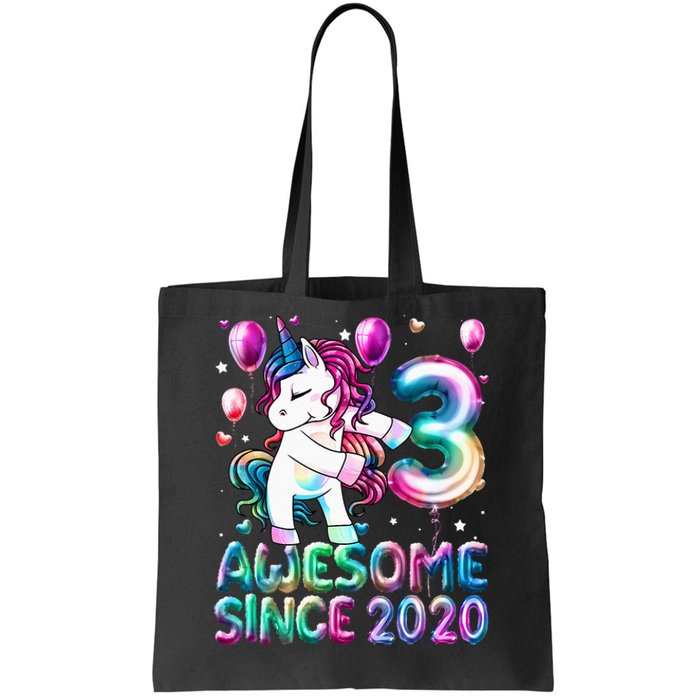 3 Years Old Unicorn Flossing 3rd Birthday Girl Unicorn Party Tote Bag