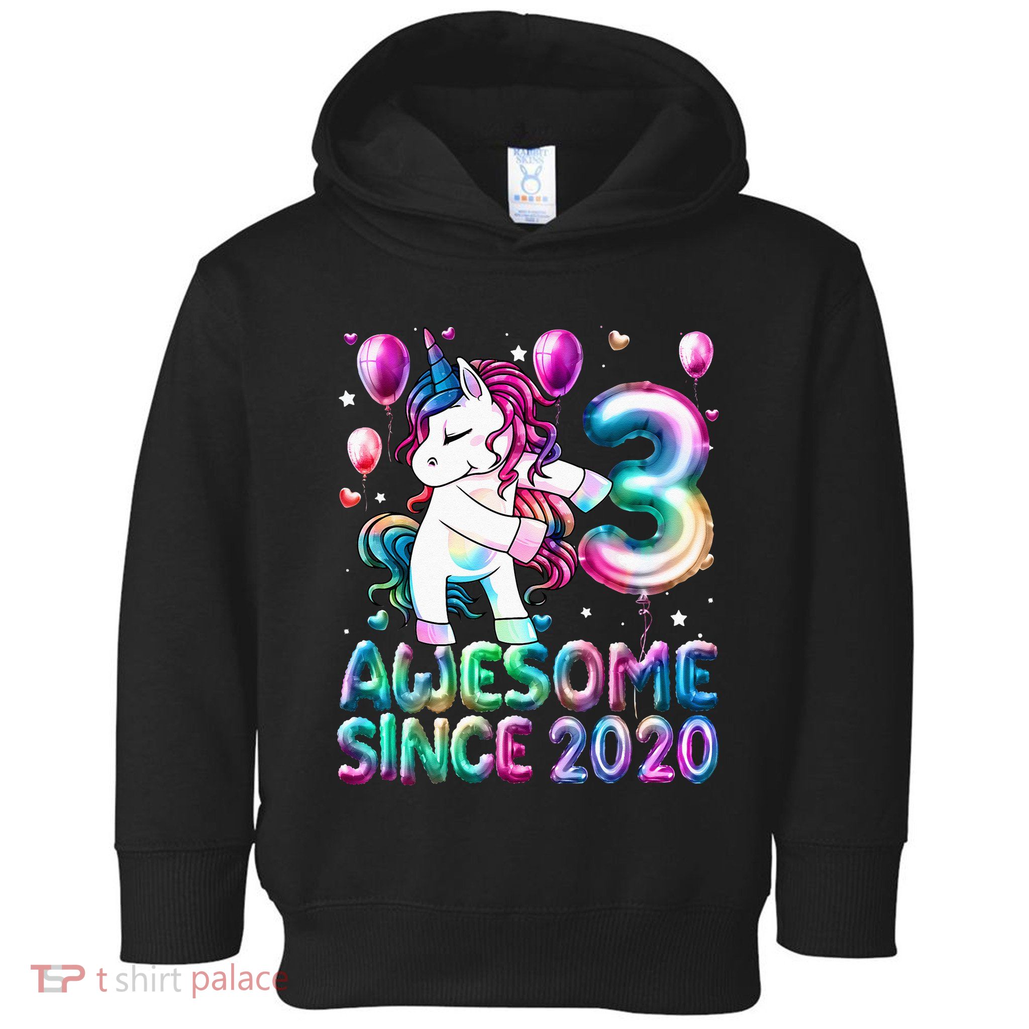 3 Years Old Unicorn Flossing 3rd Birthday Girl Unicorn Party Toddler Hoodie