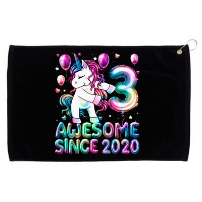 3 Years Old Unicorn Flossing 3rd Birthday Girl Unicorn Party Grommeted Golf Towel