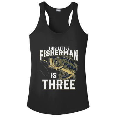 3 Year Old Fishing Birthday Party Fisherman 3rd Gift For Boy Ladies PosiCharge Competitor Racerback Tank