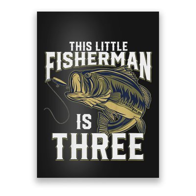 3 Year Old Fishing Birthday Party Fisherman 3rd Gift For Boy Poster