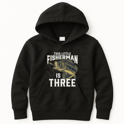 3 Year Old Fishing Birthday Party Fisherman 3rd Gift For Boy Kids Hoodie