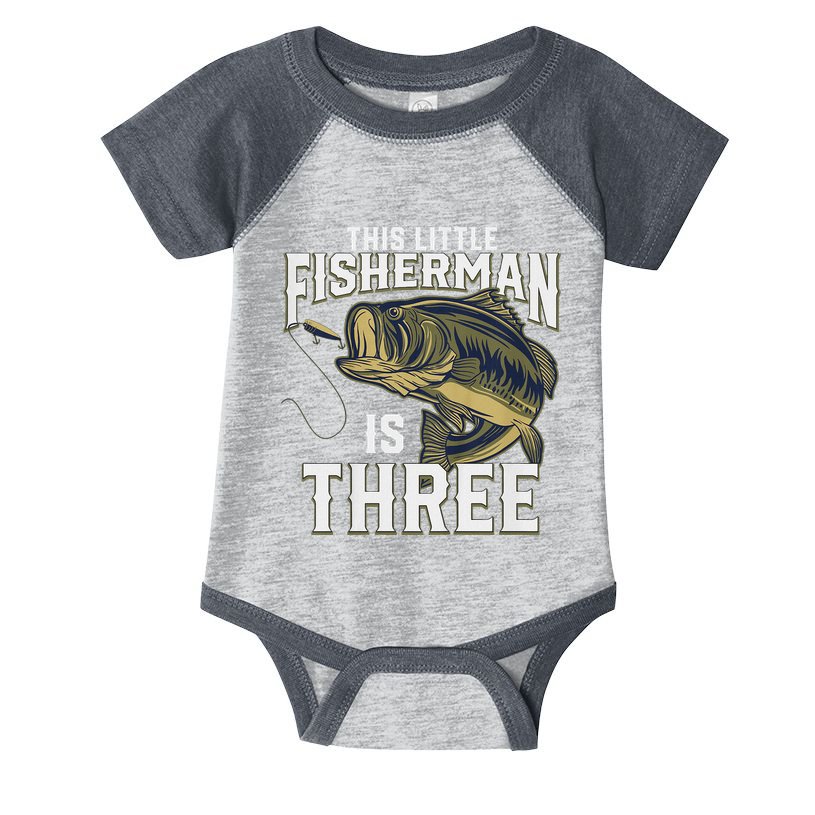 3 Year Old Fishing Birthday Party Fisherman 3rd Gift For Boy Infant Baby Jersey Bodysuit